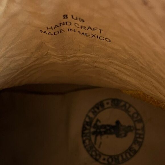 Sutro Polk Leather Booties Boots Chunky Heel Inside Zip Burnish Brown EUC 8 - Picture 11 of 11